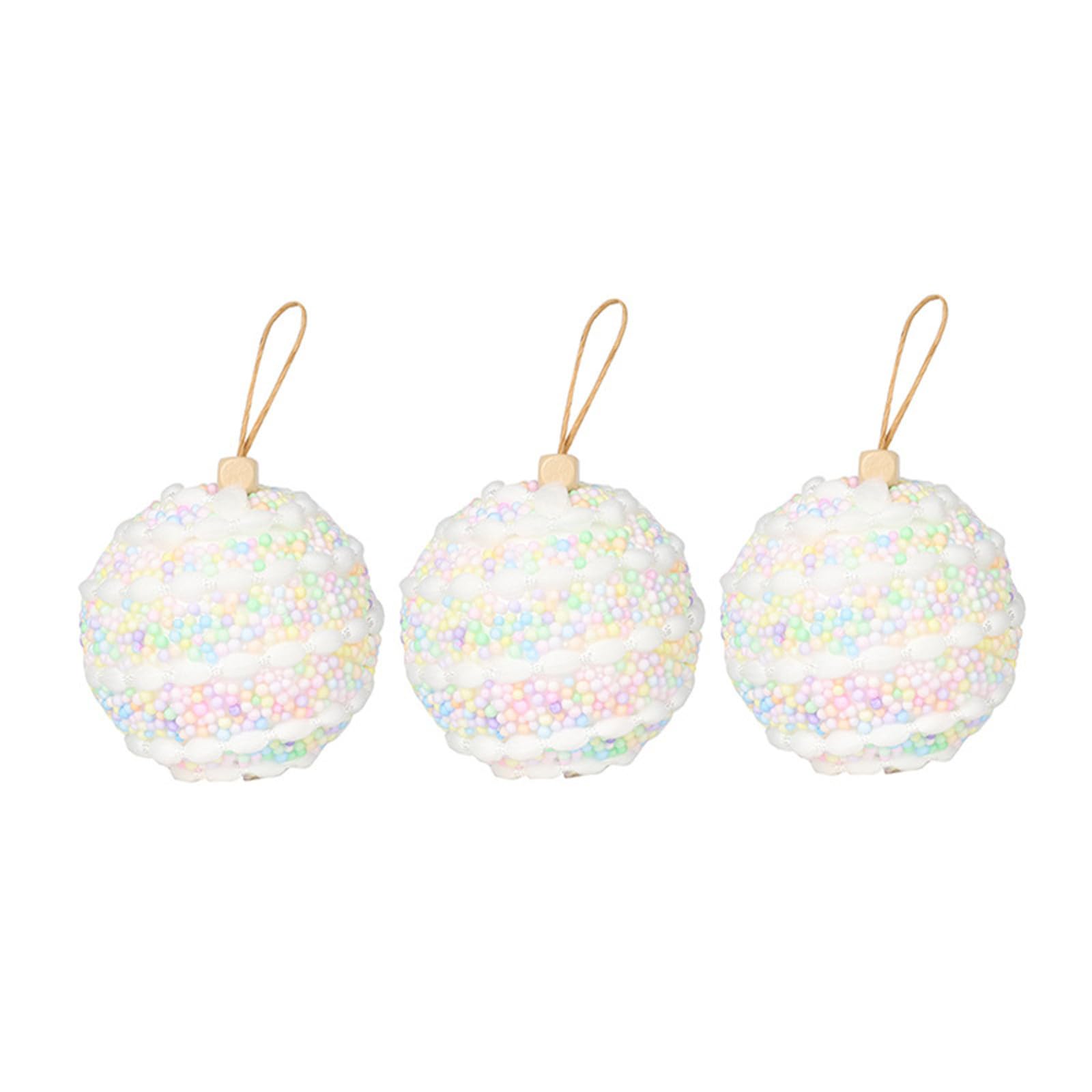 3pcs Macaron Shade Foam Christmas Tree Hanging Baubles Safe and User Friendly Baubles Ornament for and Home Use Home Christmas Tree Hanging Sphere