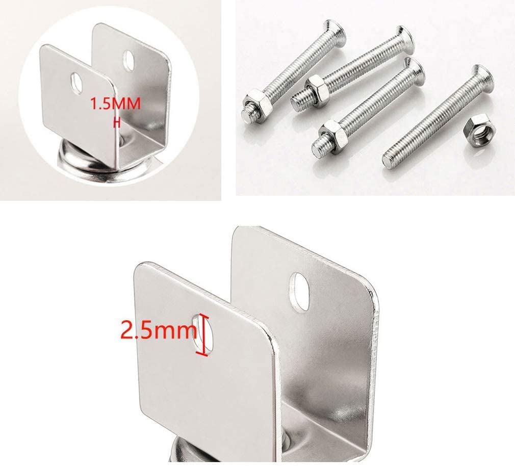 Wentylatory, Obrotowe Gumowe Kółka Do Łóżeczek Dziecięcych, Ze Wspornikiem Typu U, Meble 2 Cale 50 Mm(4brake,20MM U Bracket)