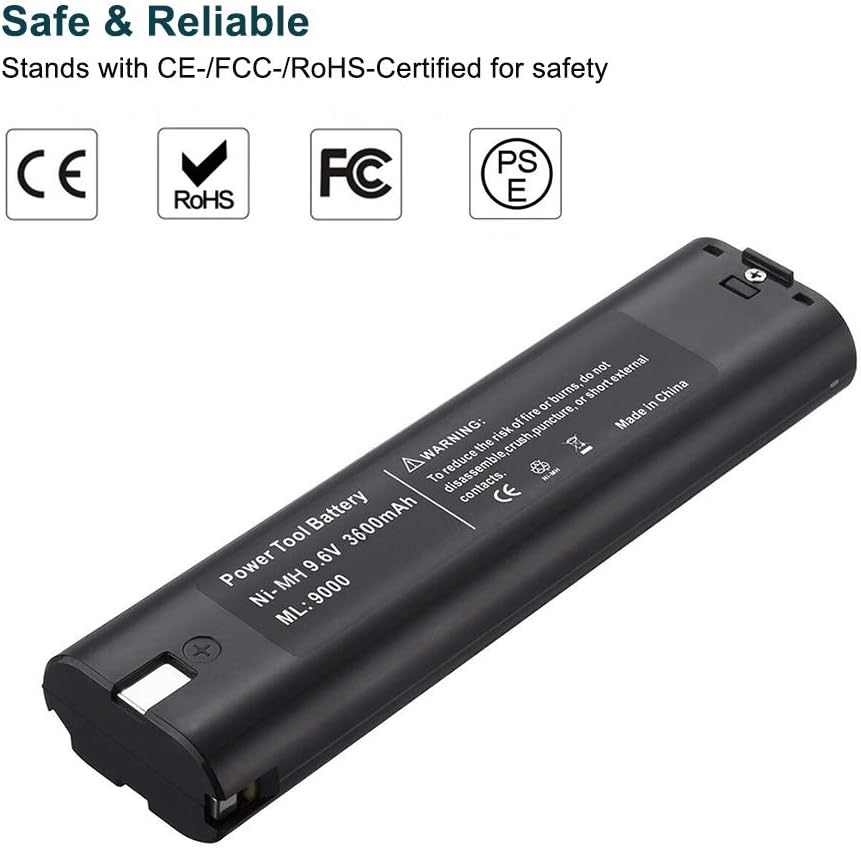 2Pack 3.6Ah Replacement for 9000 Battery Compatible with 9.6V Makita Ni-Mh Battery 9001 9002 9033 9600 193890-9 192696-2 632007-4 Cordless Power Tools