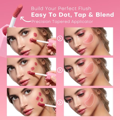 Liquid Blush for Cheeks, Dewy Hydrating Lip & Cheek Tint - image 4