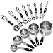 Measuring Cups and Magnetic Measuring Spoons Set, Stainless Steel 5 Cups and 7 Spoons