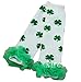 St Patrick's Day Baby Green Ruffles White Shamrock Leg Warmers