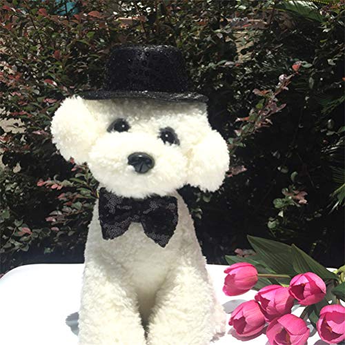 Disfraz para perro sombrero y corbatín negro S miniatura 2