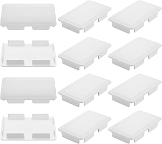 Canomo 2" x 3 1/2" Internal Vinyl End Caps PVC Picket Fence Caps Vinyl Fence Parts for Vinyl Fence Post, Inner Clips Dimensions 1.8" x 3.25"(12 Pack)