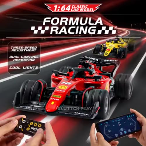 Image of Metal F1 Mini RC Racing Car 1:64 Die cast with App Control LED Lights|2.4GHz Remote Control Car | 3 Speed Adjustable USB Rechargeable Alloy for Kids & Adults Indoor & Outdoor(Metal F1 Mini RC)