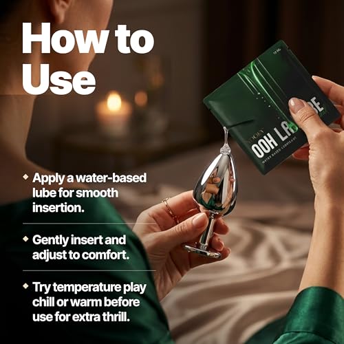 Image of NOOKY Premium Metal Plug Massager with Water Based Natural Lubricant | Heart Design Non Vibrating Flexible Wellness Accessory | Small Size