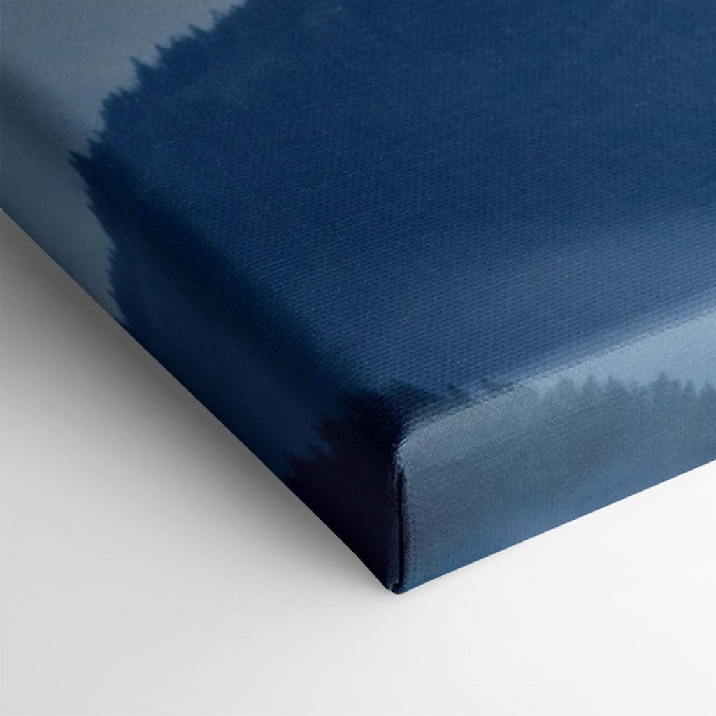 Canvas for Living room. Misty Mountains Whispering Secrets: Unveiling Nature's Grandeur in Blue Hues, 27 x 18 inch Canvas Wall Art - Ready to Hang