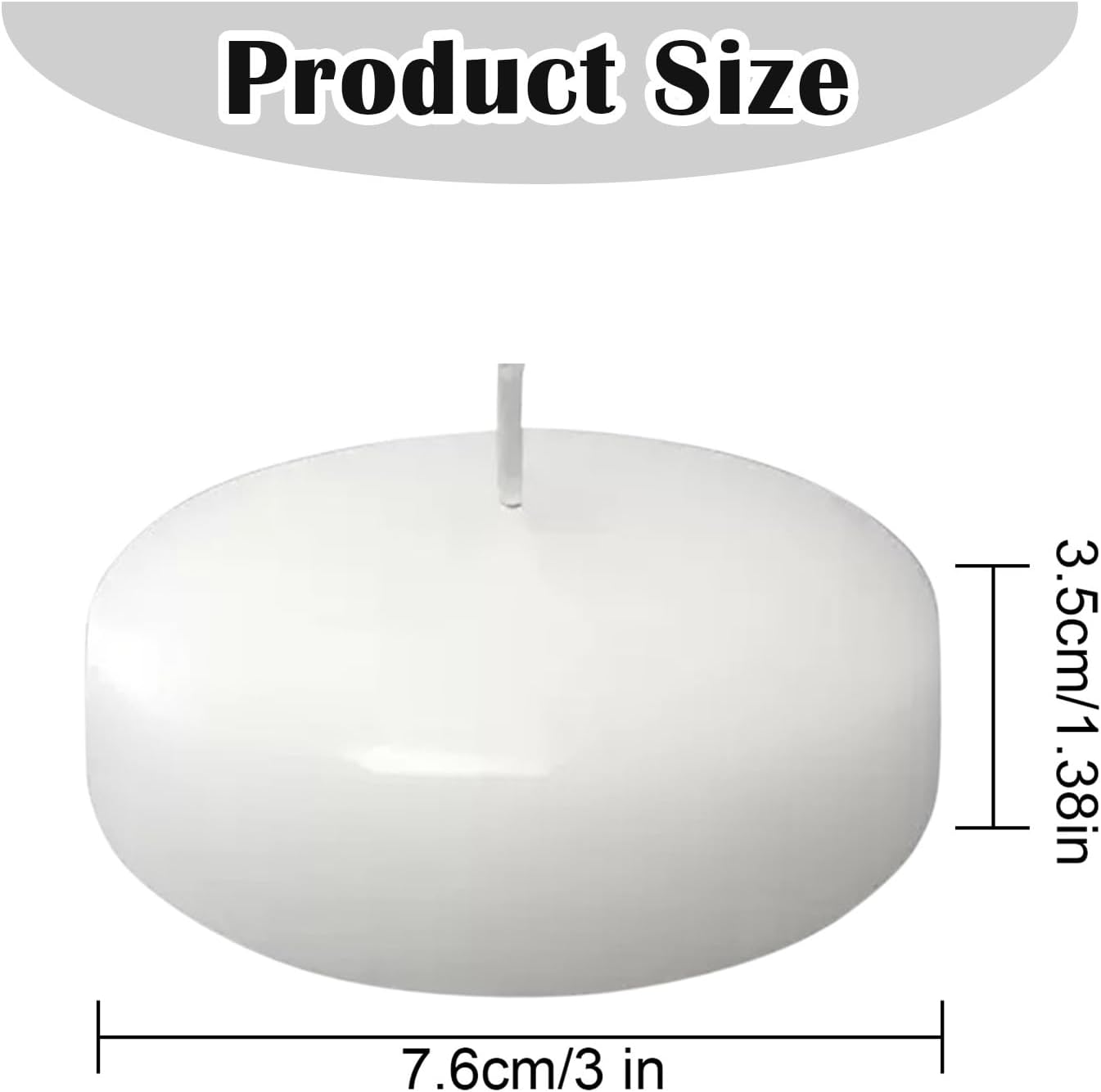 6 Pack 3 Inch White Floating Candles,3” Floating Candles Long Lasting Candles 10 Hours for Valentine's Day, Thanksgiving, Wedding,Christmas,New Year,Party & Pool Decoration