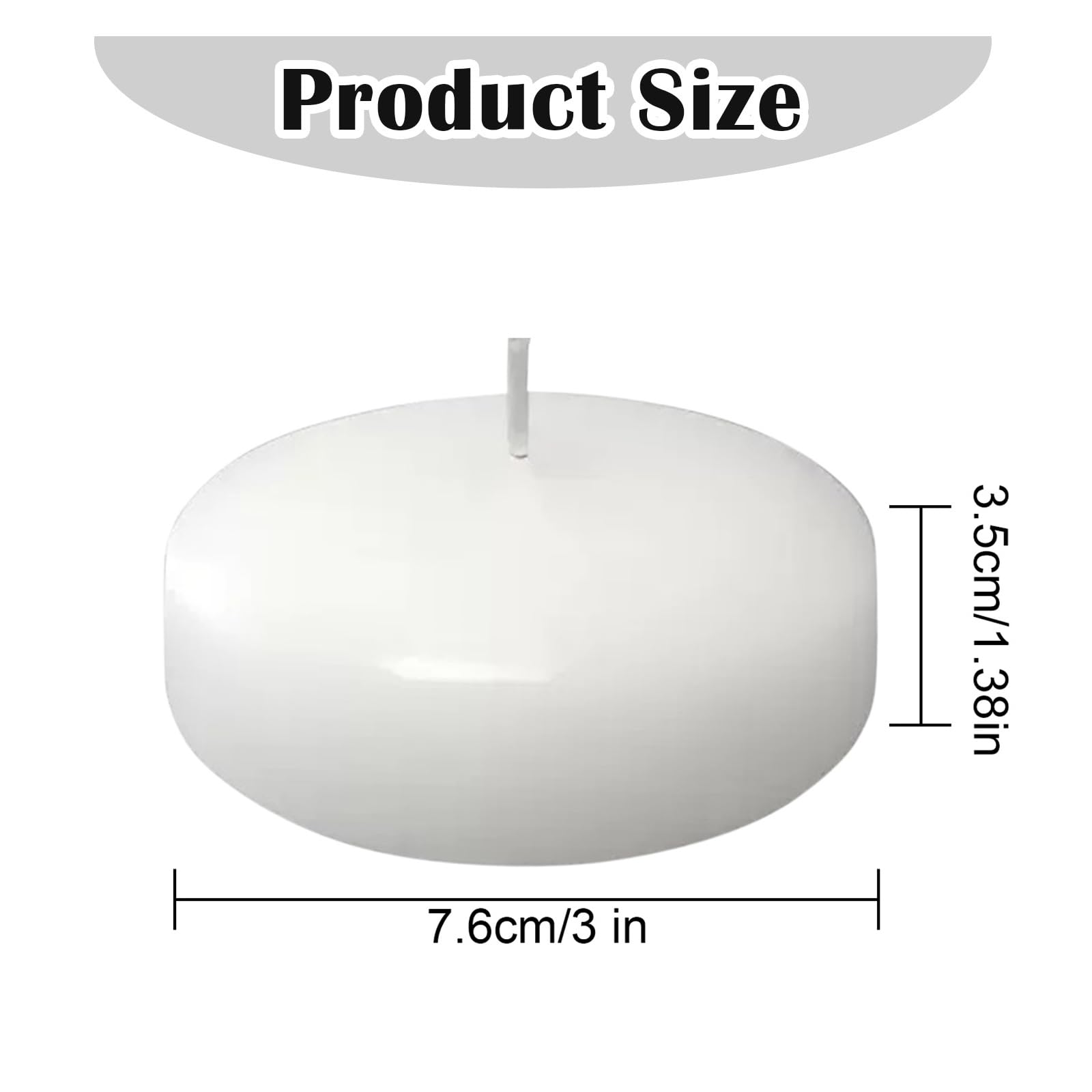 Lot de 6 bougies flottantes blanches de 7,6 cm non parfumées, longue durée de 10 heures pour la Saint-Valentin, Thanksgiving, mariage, Noël, Nouvel An, fête et décoration de piscine