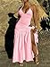 Womens Summer 2 Piece Maxi Skirt Sets Sexy Halter V Neck Backless Thong Bodysuits Wrap Beach Cover Ups Vacation Outfits Pink