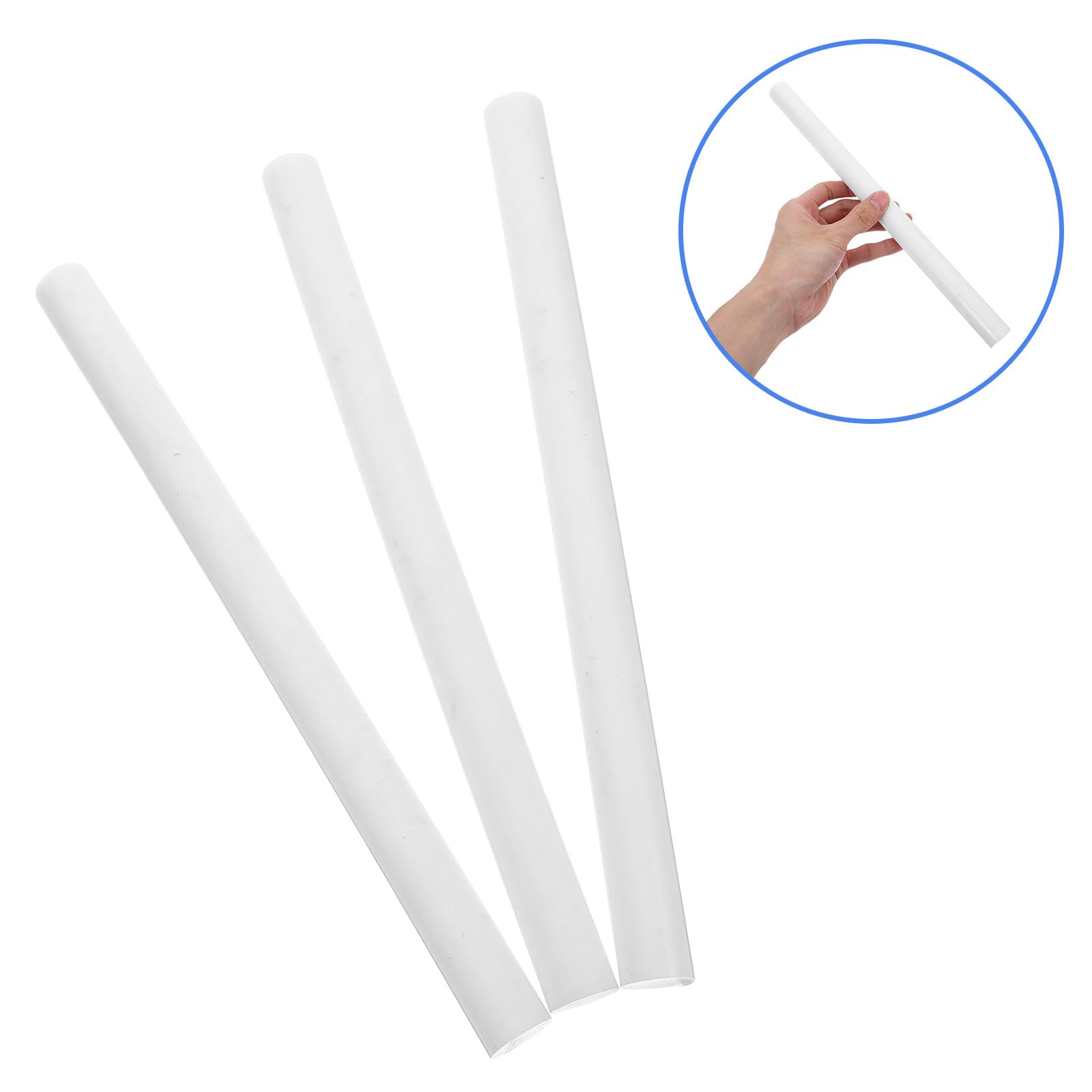 POPETPOP Tiges Rondes Diamètre 0,75 Pouce Design Élégant Longueur 12 Pouces Lot de 3 en Pom Blanches, Faciles à Travailler, Polyvalentes pour Usage Industriel et Soudage