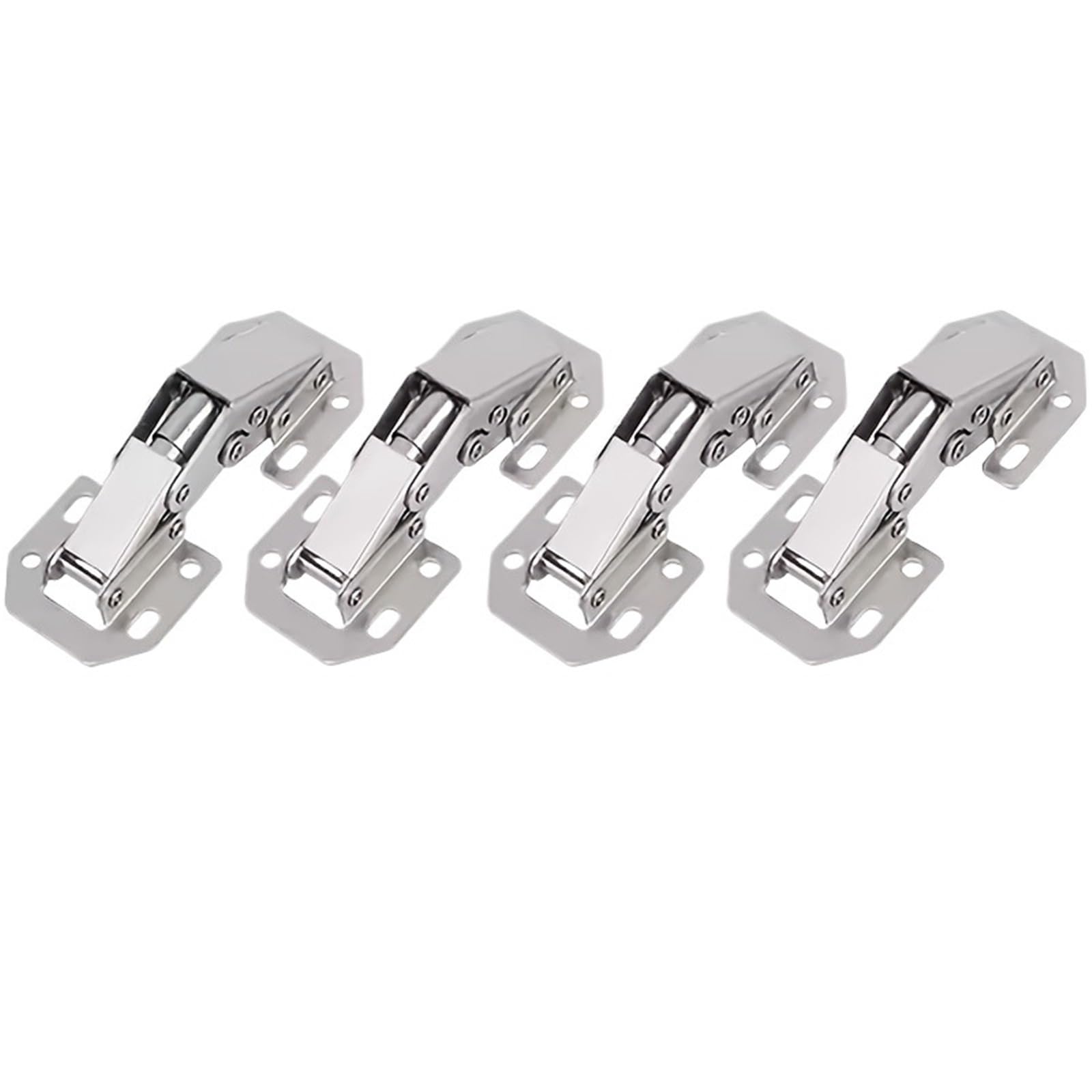 4/6PCS 90 Degree Steel Cabinet Hinges No-Drilling HoleHydraulic Buffer Hinge Cupboard Furniture Hardware(6PCS)