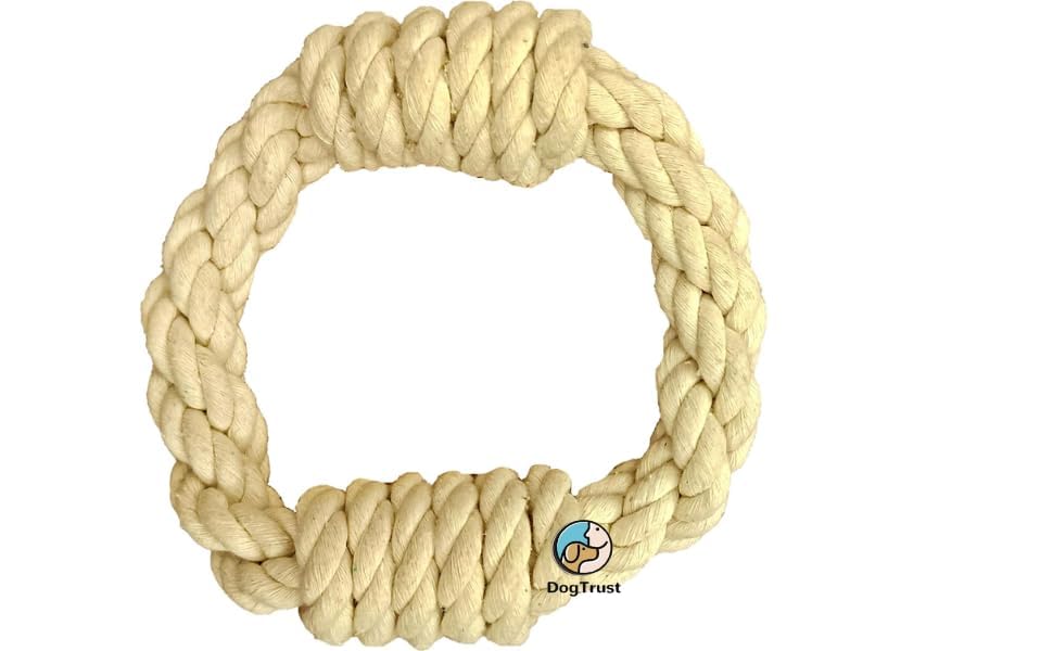 Dog Trust Chew Rope Toy Cotton for Dogs - Ring - Big for Medium to Large Breeds