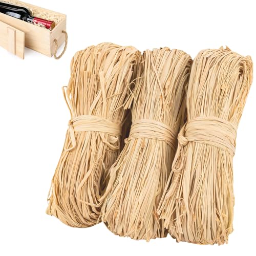 ARCPNRT 150g Bast Raffia Bastband, 3 Rollen x 50g, Hellbraun, Raffia,...