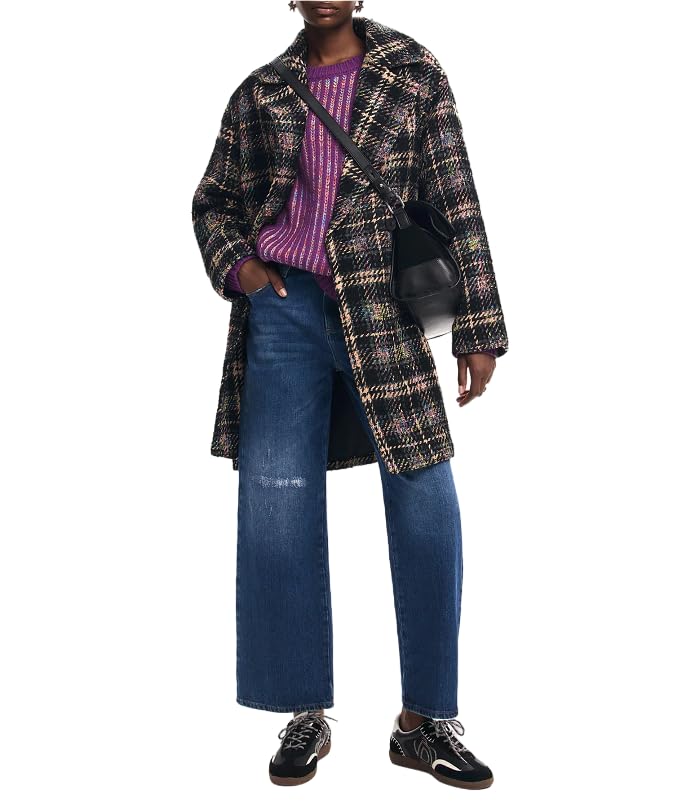 Desigual Abrigo Para Mujer Woman Woven Overcoat Mujer