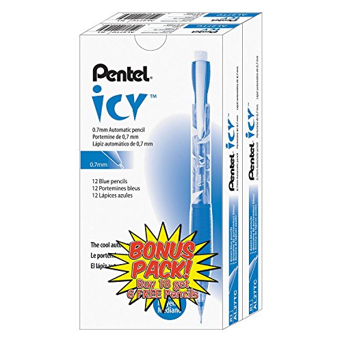 Product of Pentel Icy Mechanical Pencil, 0.7 mm, Transparent Blue Barrel, 24 ct. - All Pencils [Bulk Savings]