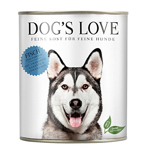 Dogs Love Premium Comida húmeda para perros, pescado con amaranto, zanahoria y diente de león (24 x 800 g)