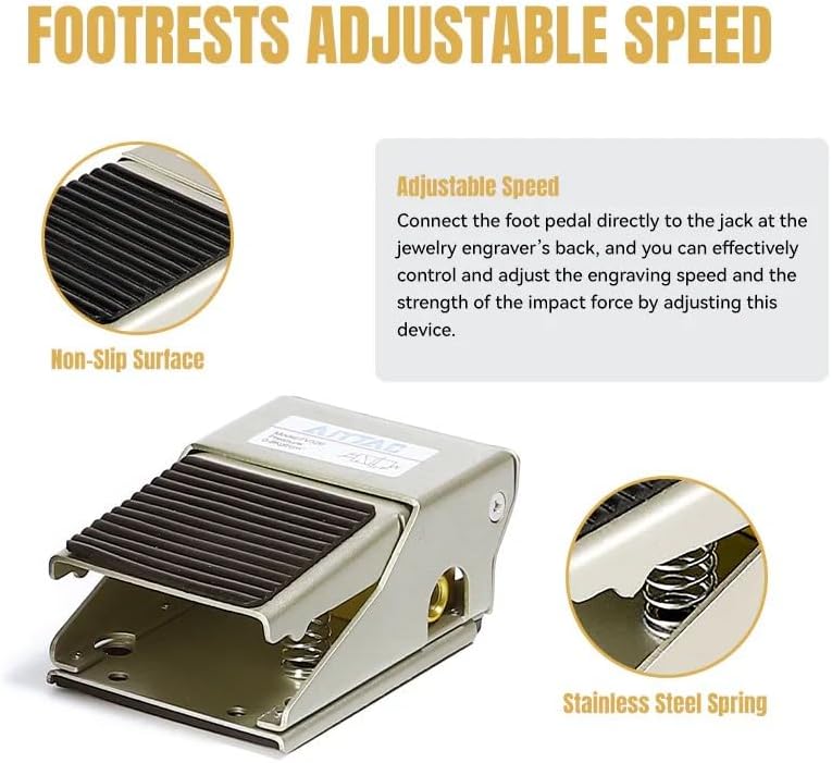 Dual Head Pneumatic Jewelry Engraver Machine for Jewelry Crafts, 0-8000 RPM Adjustable Pneumatic Miniature Engraving Machine, Manual Engraving Machine for Jewelry Crafts and Wrought Iron HH-E04