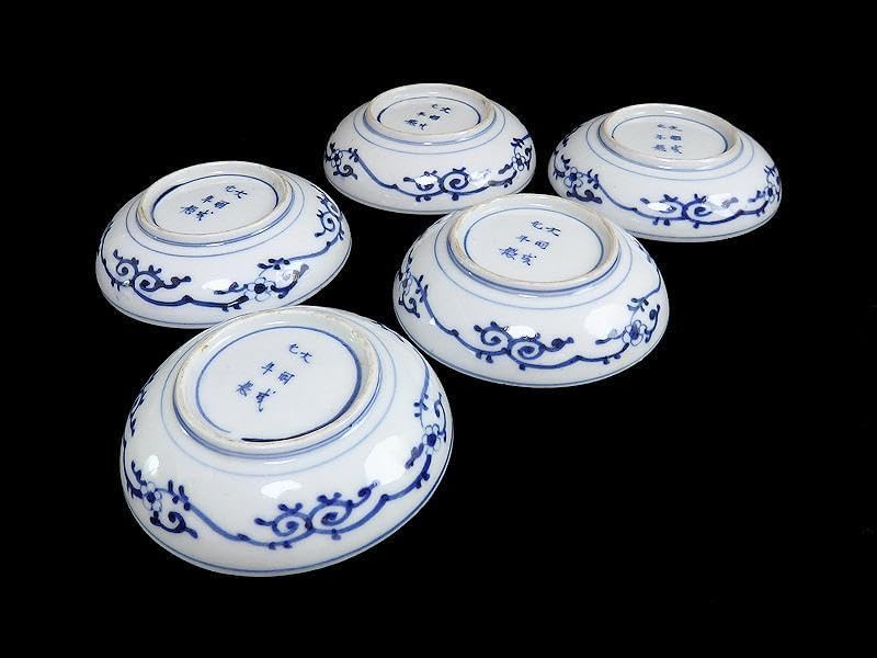 古伊万里　色絵　元禄写　菊に牡丹の図　４寸皿　５枚　 A081AS-MMv 陶磁器 :: 古伊万里 | COTTOU.JP 骨董の通販マーケットプレイス 古