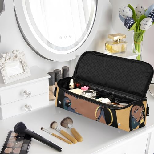 Bolsa de viaje para herramientas de cabello con tapete resistente al calor y cremallera para planchas y rizadores, esencial para mujeres africanas miniatura 7