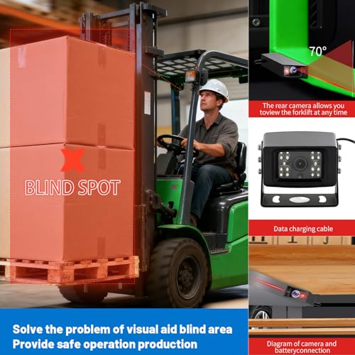 Image of Forklift Camera Wireless 7-inch Display 12-36V Universal 1080P Supports Video Recording Suitable for Forklifts