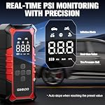 GOOLOO A6 Gear Tire Inflator Portable Air Compressor, 160 PSI Cordless Tire Inflator with Digital Pressure Gauge &LED Light, Air Pump for Car Tires, Bike, Motorcycle, Balls