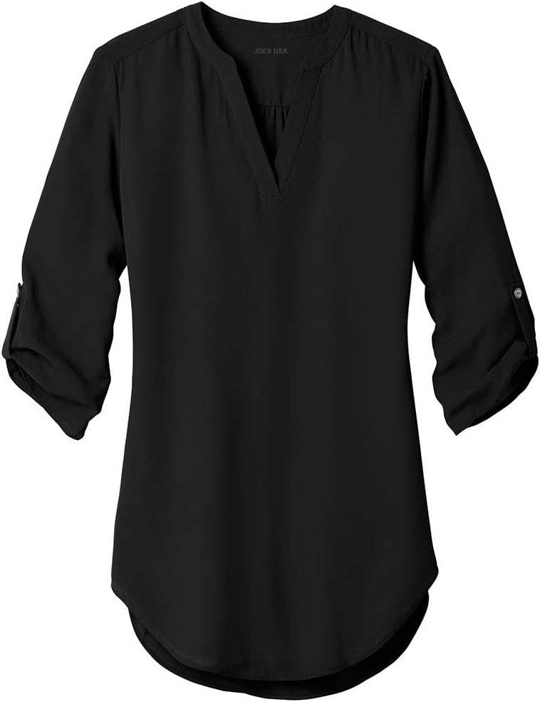 Joe's USA Ladies 3/4 Sleeve Tunic Blouse in Sizes XS-4XL
