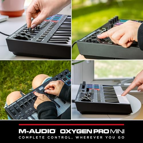 M-Audio Oxygen Pro Mini – 32 Key USB MIDI Keyboard Controller With Beat Pads, MIDI assignable Knobs, Buttons & Faders and Software Suite Included - Image 10 thumbnail