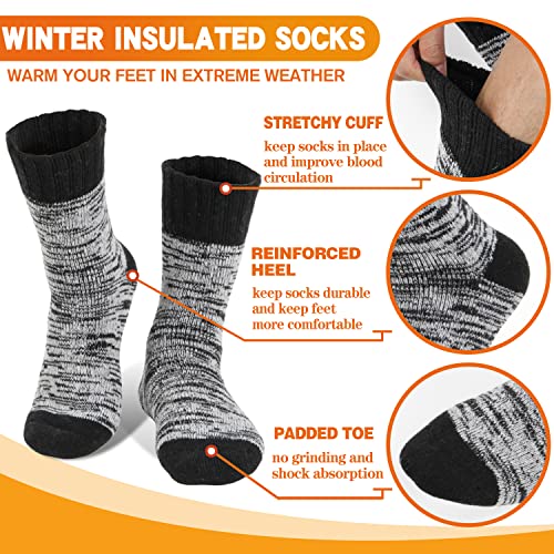 Image of 3 Pairs Warm Thermal Socks for Women & Men Winter Ski Thick Boot Insulated Socks for Cold Weather