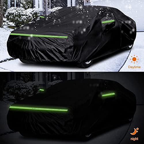 Image of Waterproof Car Covers Replace for 2007-2025 Nissan Versa /Note, 6 Layers All Weather Custom-fit Car Cover with Zipper Door & Windproof Bands for Snow Rain Dust Hail Protection (Versa)