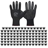 WHEATHUSK 120 Pairs Gardening Work Gloves Bulk for Men Women, Breathable Nitrile Rubber Coated Garden Gloves Dipped Gripping Working Gloves for Construction, Gardening, 9.1 Inch