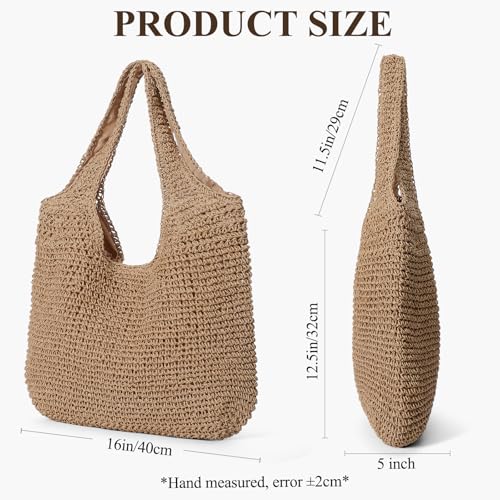 Image of Trifabricy Beach Bags for Women, Woven Straw Tote Bags,Large Beach Bag, Weaving Swim Shopping Travel Bag Waterproof