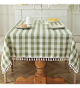 Amazon.com: Laolitou Pink Checkered Tablecloth Rectangle Washable ...