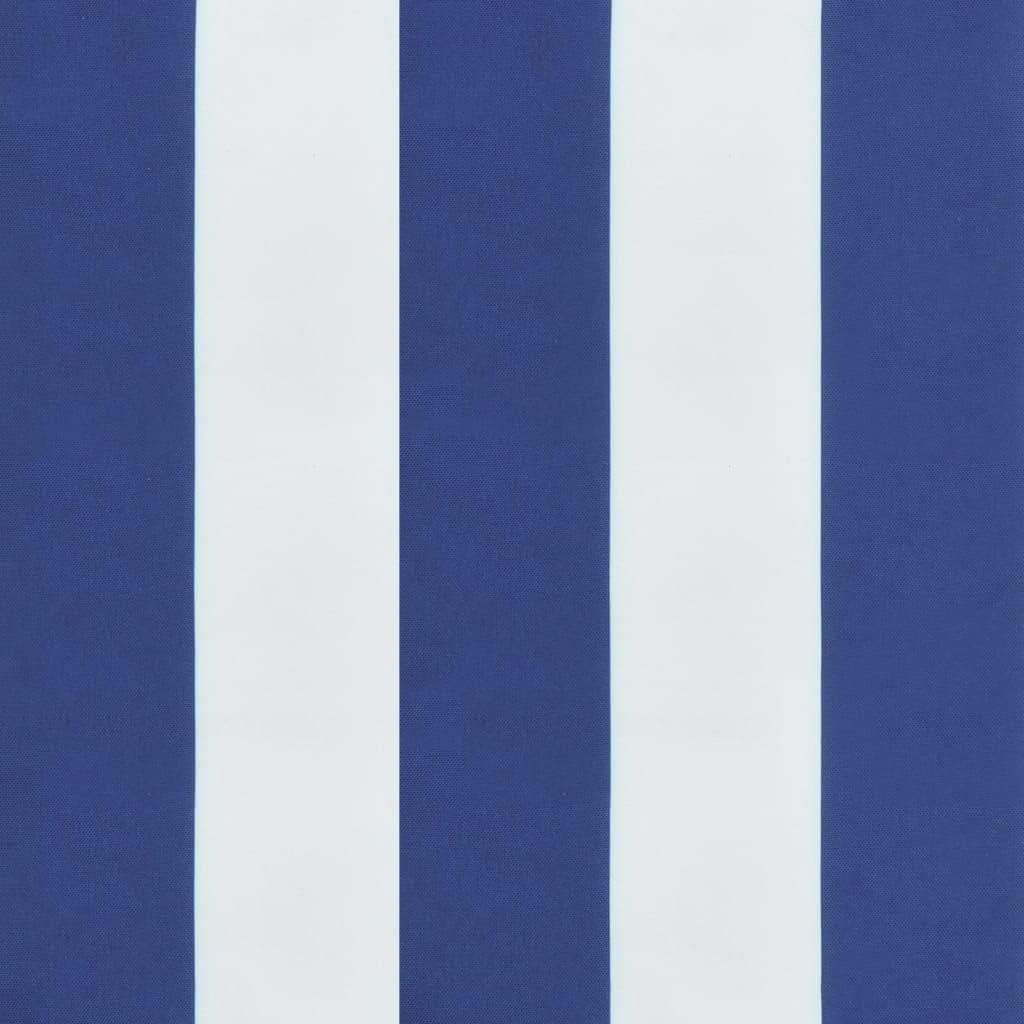 vidaXL Oxford Fabric Sun Lounger Cushion with Foam Fiber Filling, Versatile Use, Perfect Fitting Design, Blue & White Stripe, Water Repellent