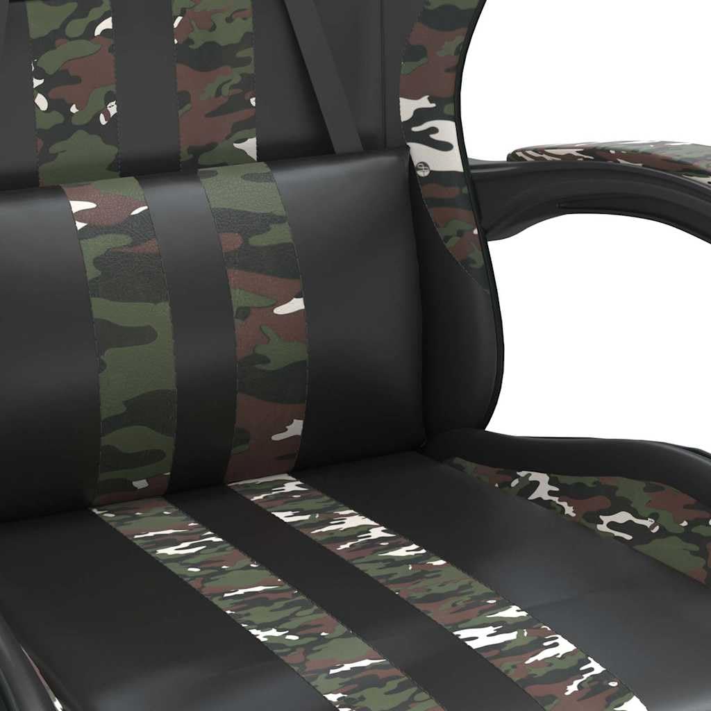 Sedia da gaming con poggiapiedi, girevole, in ecopelle, 57,5 x 59,5 x 121-131 cm, ergonomica, con funzione basculante, cuscino lombare, poggiatesta, ruote