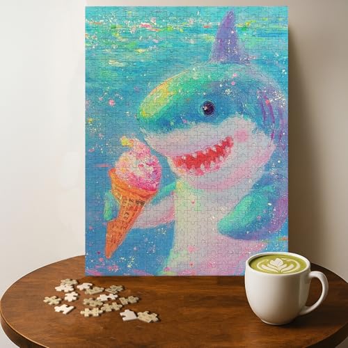 Shark ICE Cream Fantasy Casse-tête 500 pièces bois adultes, 20 x 15 po