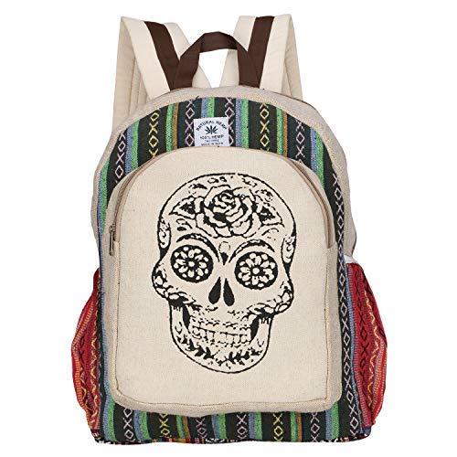 Vanya Handicraft Collection LONGING TO BUY 's New Himalayan Hemp Laptop Bag Backpack/Traveler Bag, A Great Product (Skull)