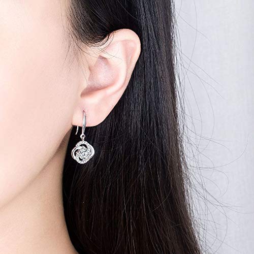 Four- Leaf Clover 5A Cubic Zirconia Sterling Silver Dangle Drop Earrings Gift for Women Gemini Sets4