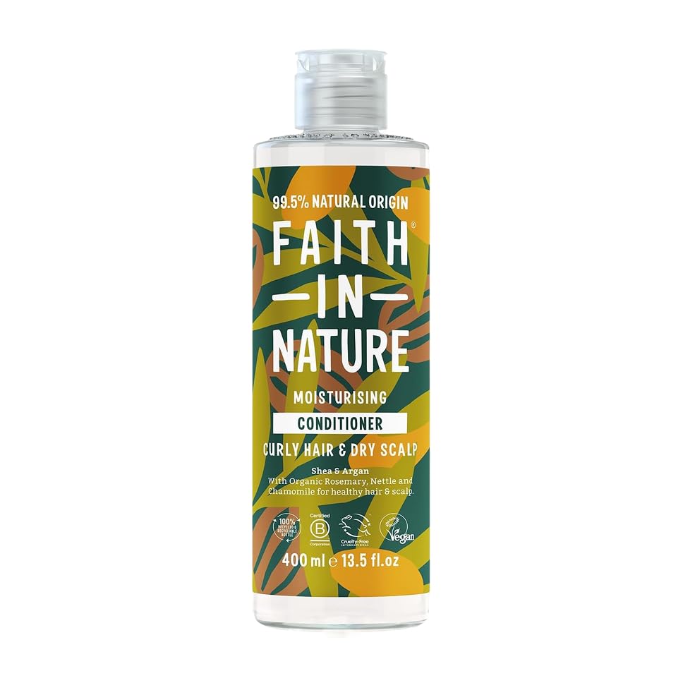 Faith In Nature Natural Shea & Argan Conditioner Moisturising for Curly Hair & Dry Scalp Vegan & Cruelty Free No SLS Silicones or Parabens 400ml