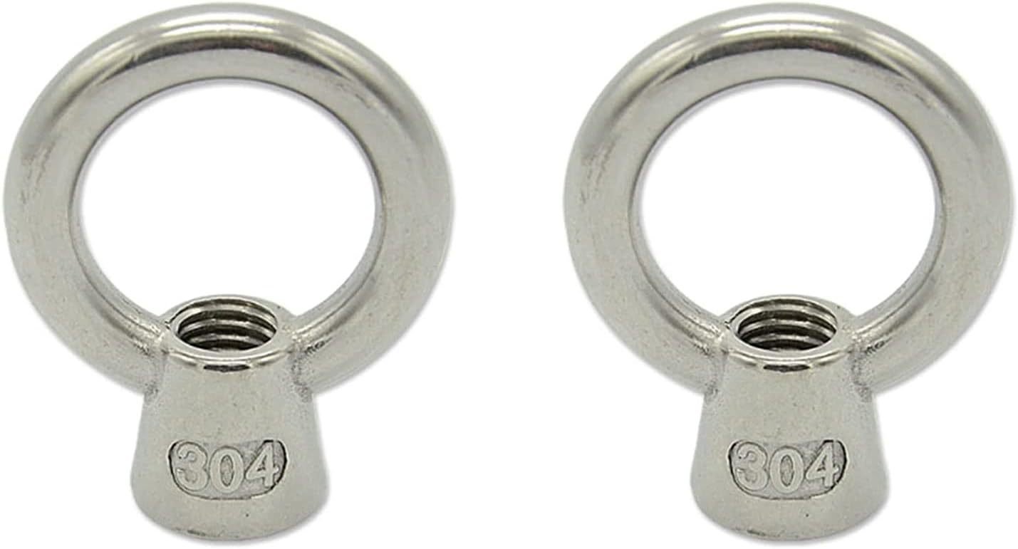 304 Stainless Steel Lifting Eye Nut Round Ring Shape Lifting Eye Nut Suitable for Infrastructure Projects, 2 Pcs M6-M24,2pcs M20