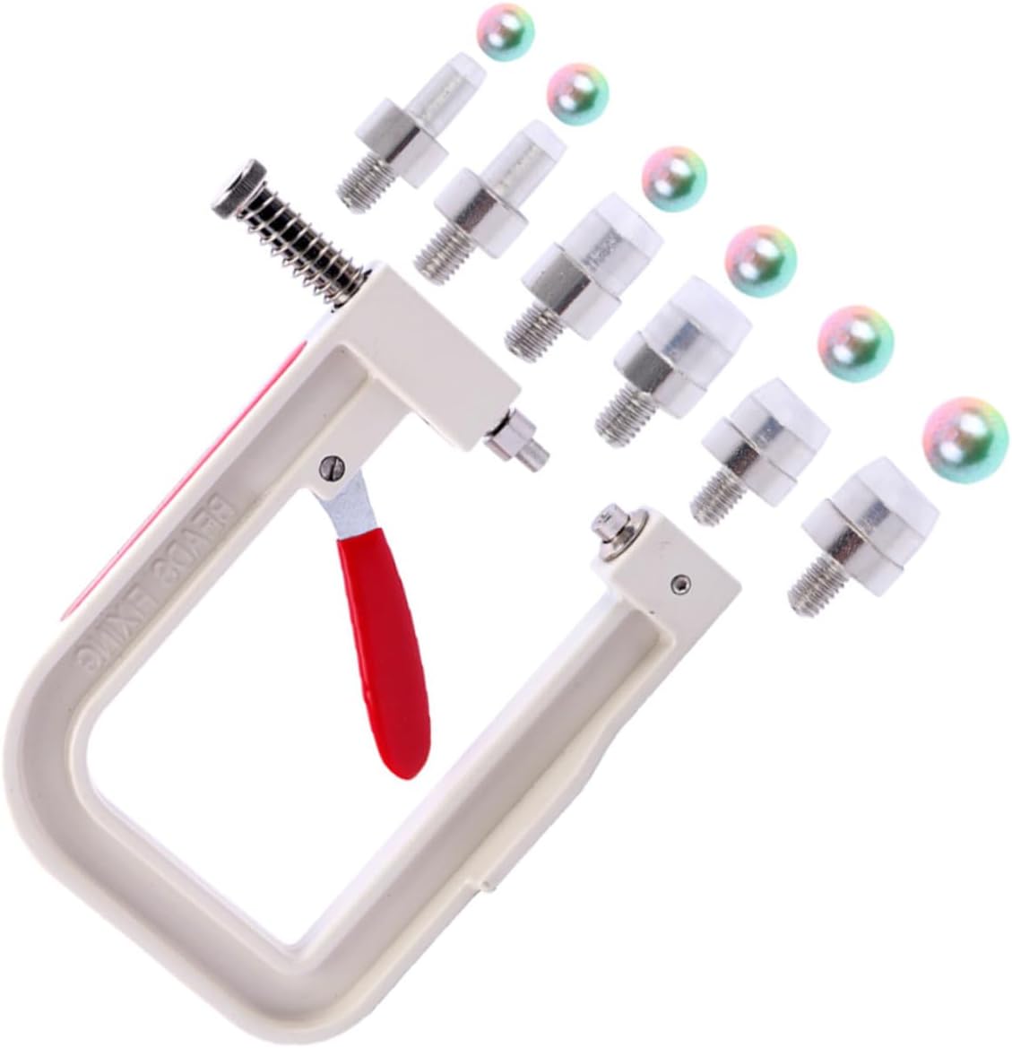 IWOWHERO Pearl Setting Machine Beading Tool DIY Accessory Fixing Pearl Riveter Hand Press Tool Random Color