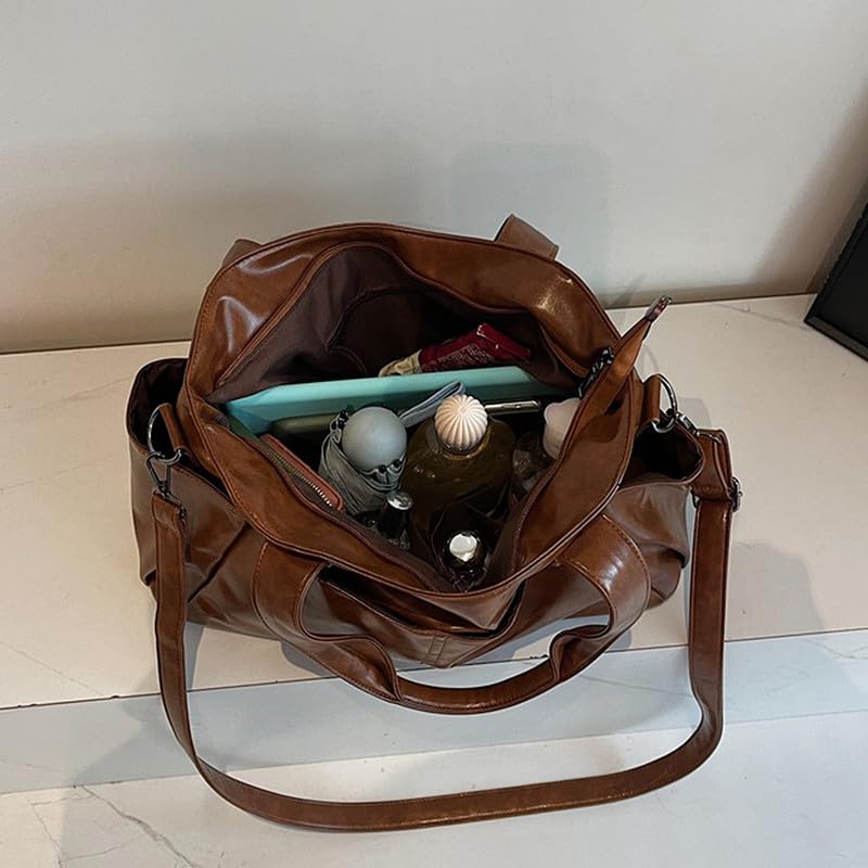 Borsa Bauletto con Tracolla da Donna Borsa a spalla in Pelle Sintetica Borsa a mano Sacchetto Tote Donne Borsetta Hobo Borsa a tracolla Marrone scuro