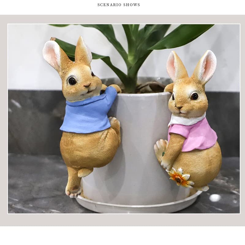 Lot De 2 Figurines De Lapin En Jade En Résine Pour Décoration De Table A Manger 86163379