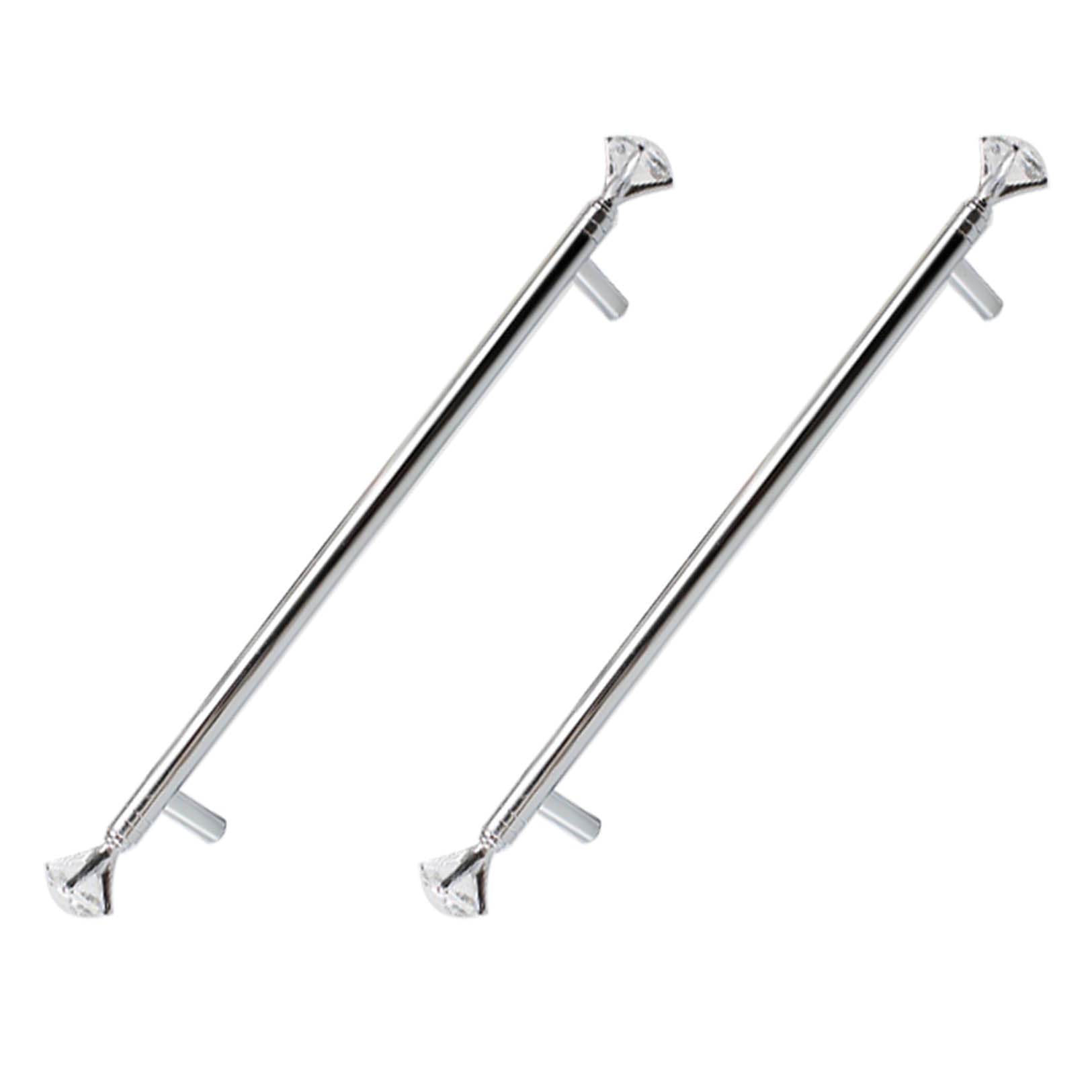 RRrawgff Silver Furniture Handles Aluminum Alloy and Crystal Drawer Handles Wardrobe Handles Kitchen Cabinets Pulls Cupboard Door Pulls 2 Pack (Hole Distance 320mm)