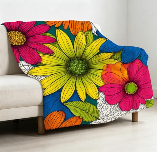 Plaid polaire 240x260 fleuri pour des soirées cocooning