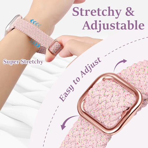 Image of Slim Braided Bands for Apple Watch Band 40mm 41mm 42mm 38mm 46mm 44mm 45mm 49mm Women,Stretchy Solo Loop Nylon Elastic Thin Narrow Skinny Strap for iWatch Ultra 3 SE 3 Series 11 10 9 8 7 6 5 4 3 2 1