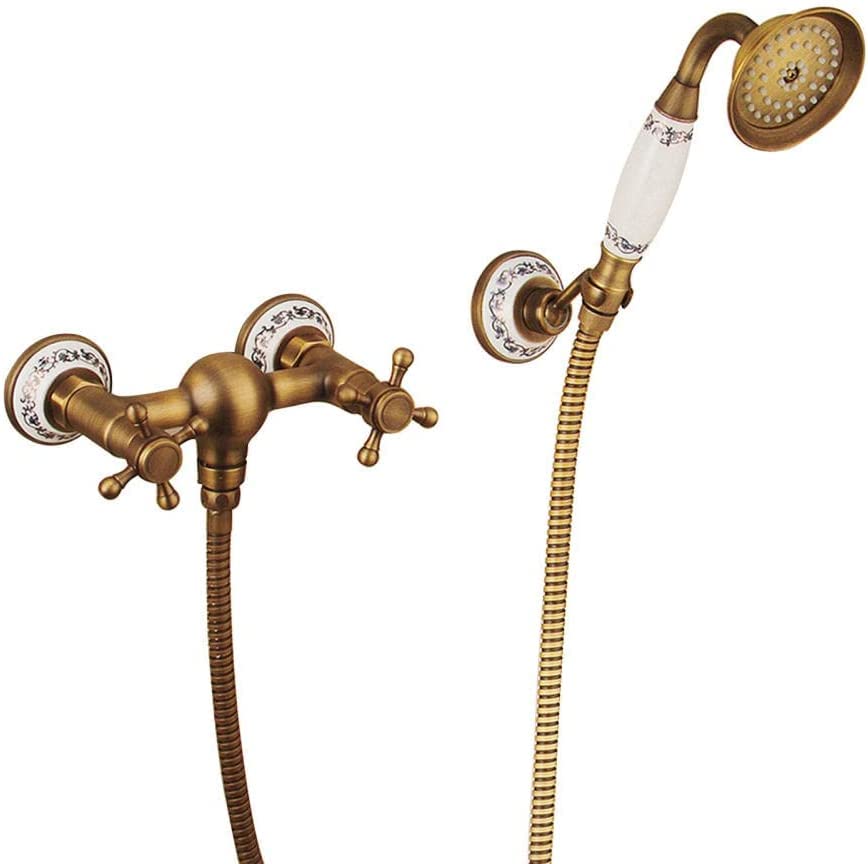 Mitigeur de baignoire-douche antique traditionnel chaud froid avec douchette