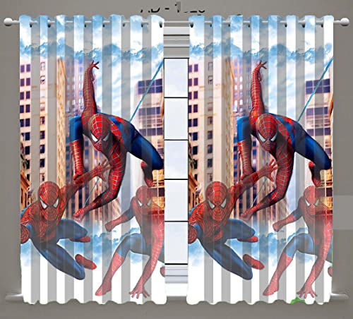 Image of Spidermanz 3D Counting Kids Curtains for Kids Room, Nursery, Bedroom & Playroom (1 Panel, 4x7 Feet) Cute Printed Curtain