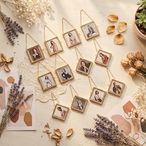 Cadre fleurs séchées BABUFINE mini herbier mural suspendu avec chaîne - 4