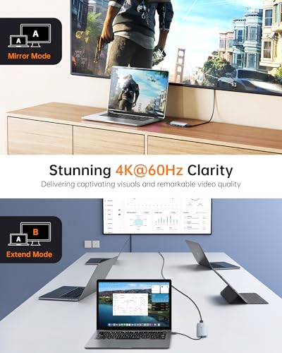 Image of USB C Hub, 9 in 1 USB C Multiport Adapter with 4K@60Hz HDMI, 5 USB Ports, 100W PD, SD /TF USB C Adapter, USB C to HDMI Adapter, USB C Dock for MacBook Pro /Air, HP, DELL, Lenovo, ASUS Laptops NOVOO
